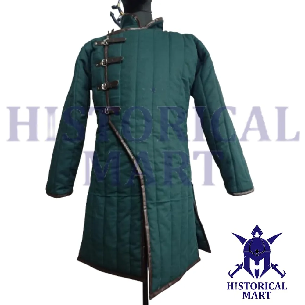 "Medieval Viking Gambeson – Full Sleeve Padded Armor Jacket for LARP, Reenactment, SCA & Costume" (Medium)