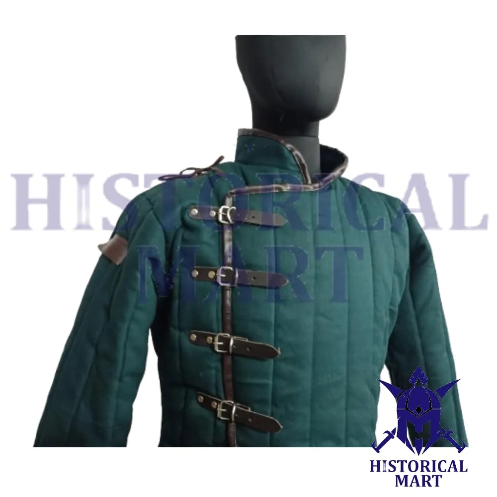 "Medieval Viking Gambeson – Full Sleeve Padded Armor Jacket for LARP, Reenactment, SCA & Costume" (Medium)