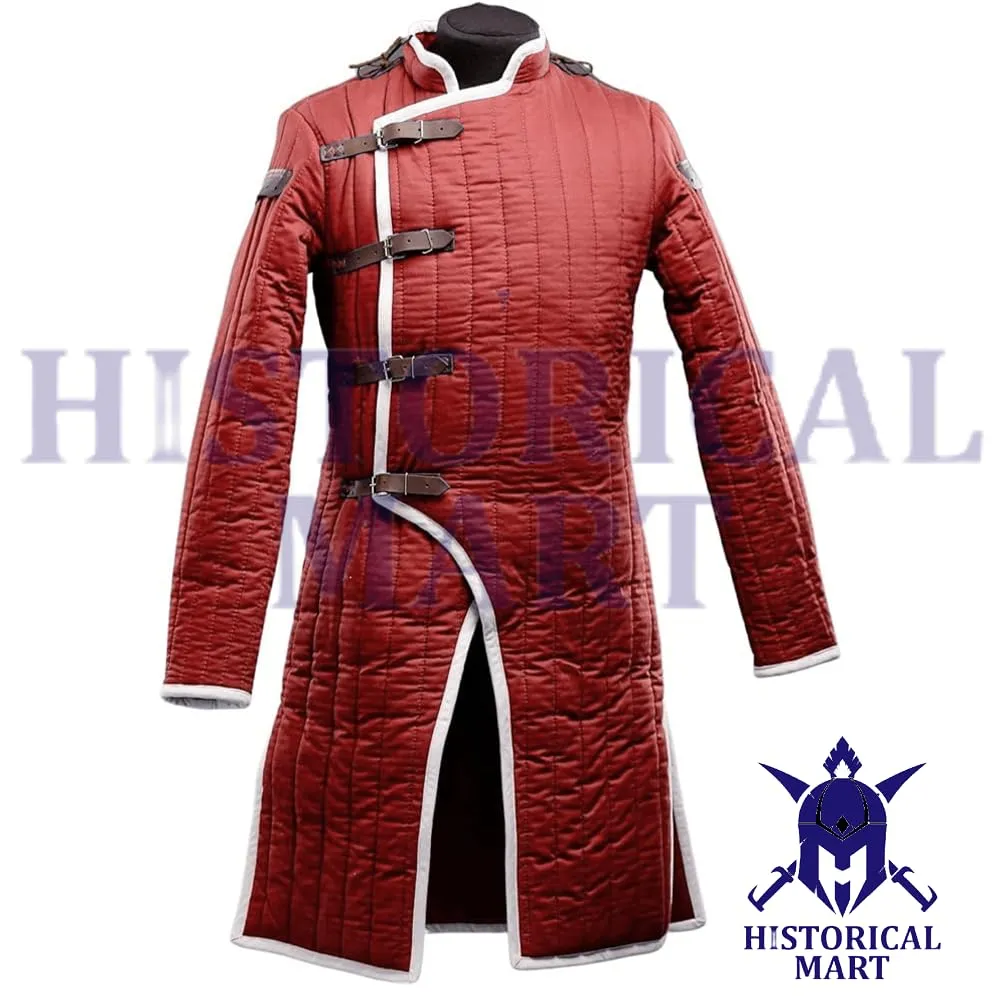 "Quilted Viking Gambeson – Medieval Armor Aketon Jacket – Padded Protection for Reenactment, Combat & LARP" (Small)