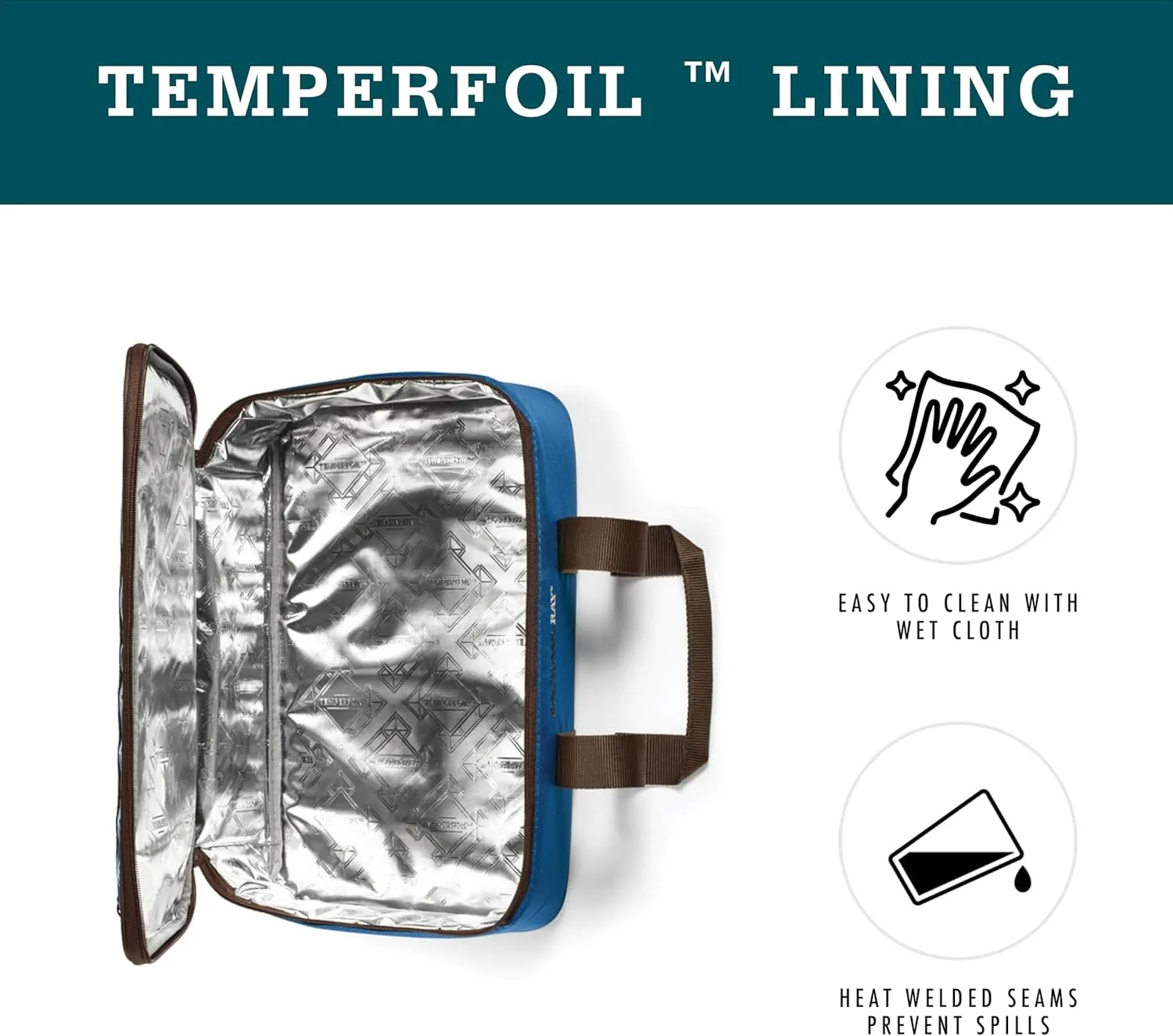 Rachael Ray Lugger Duo, Insulated Casserole Carrier for Hot or Cold Food, Thermal Lasanga Lugger Tote for Pockluck, Parties, Picnic, and Cookouts, Fits 9" x 13" Baking Dish, Blue Plaid