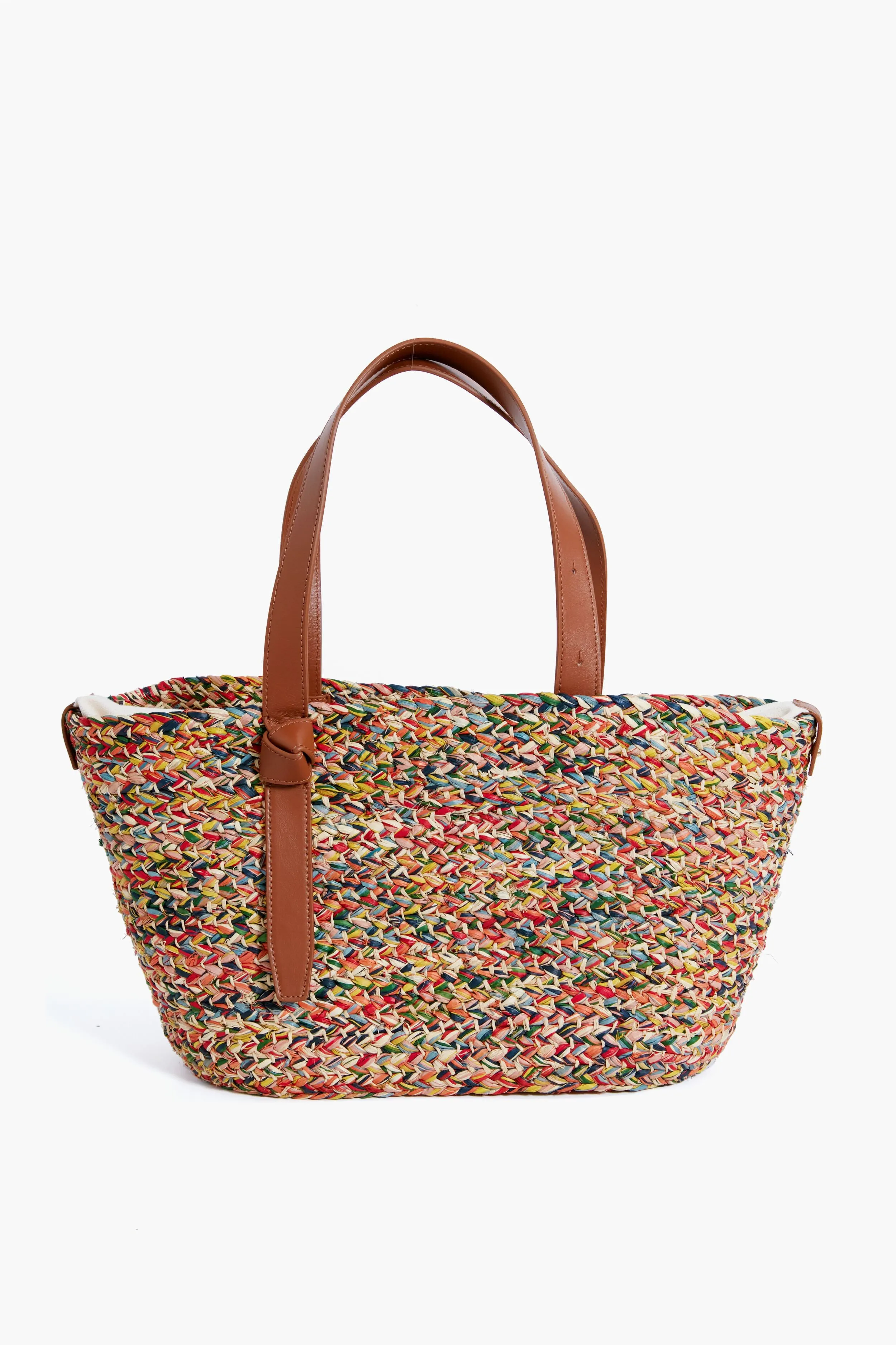 Rainbow Melange Raffia Tote