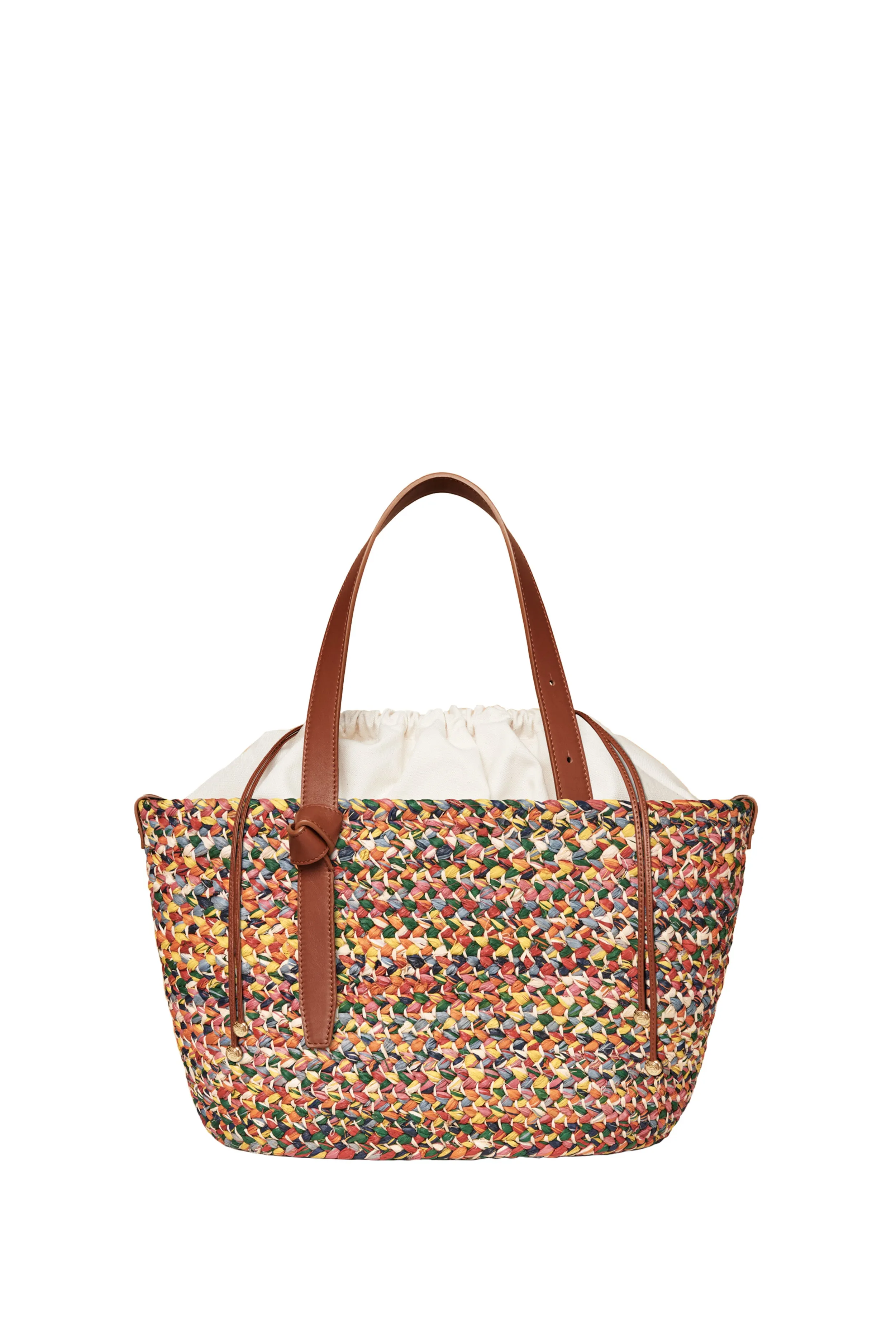 Rainbow Melange Raffia Tote
