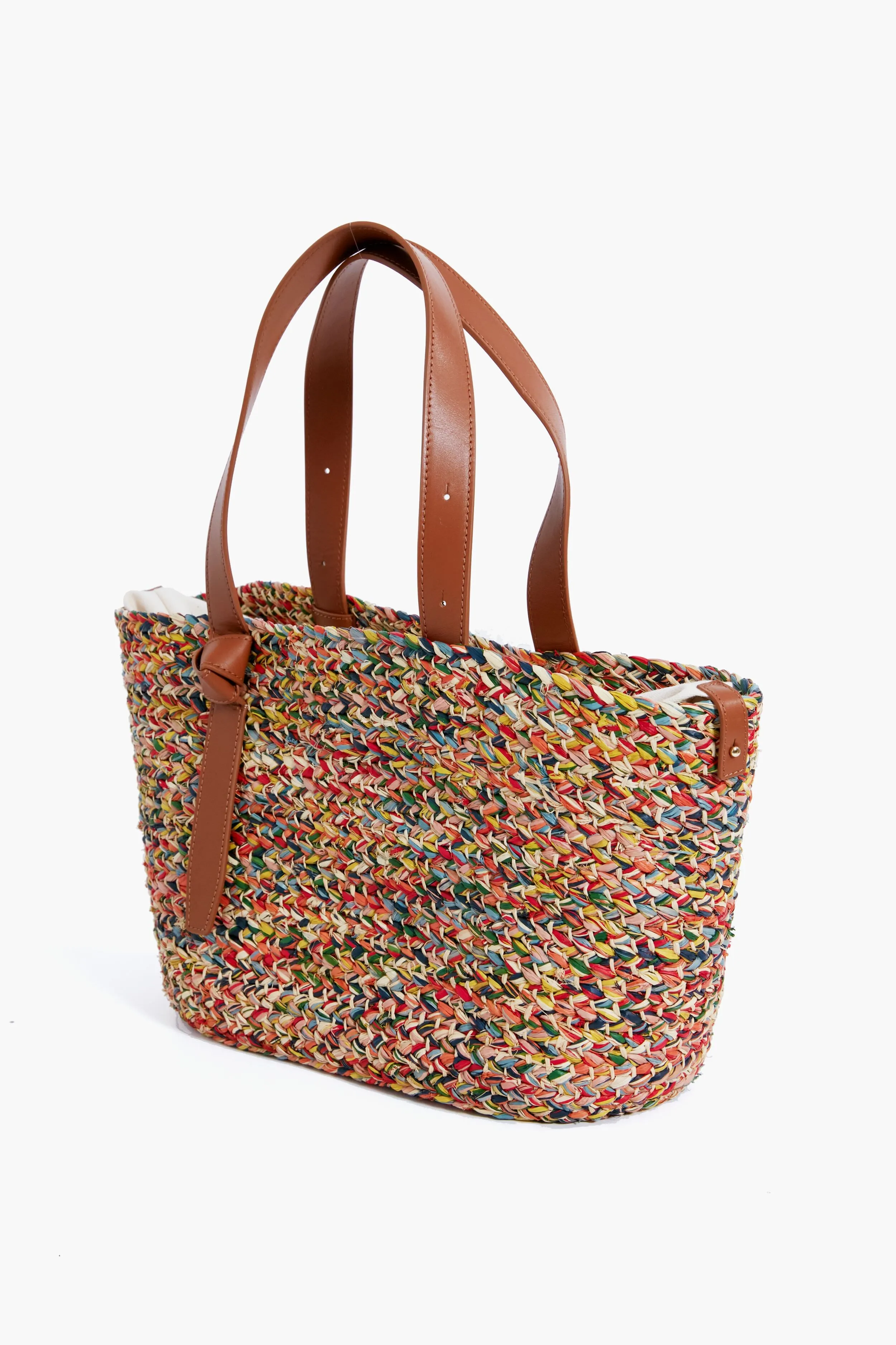 Rainbow Melange Raffia Tote