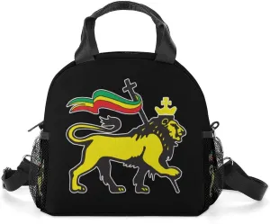 Rastafari Lion of Judah Portable Lunch Box Crossbody Bag Tote Insulated with Adjustable Strap Work Beach Picnic