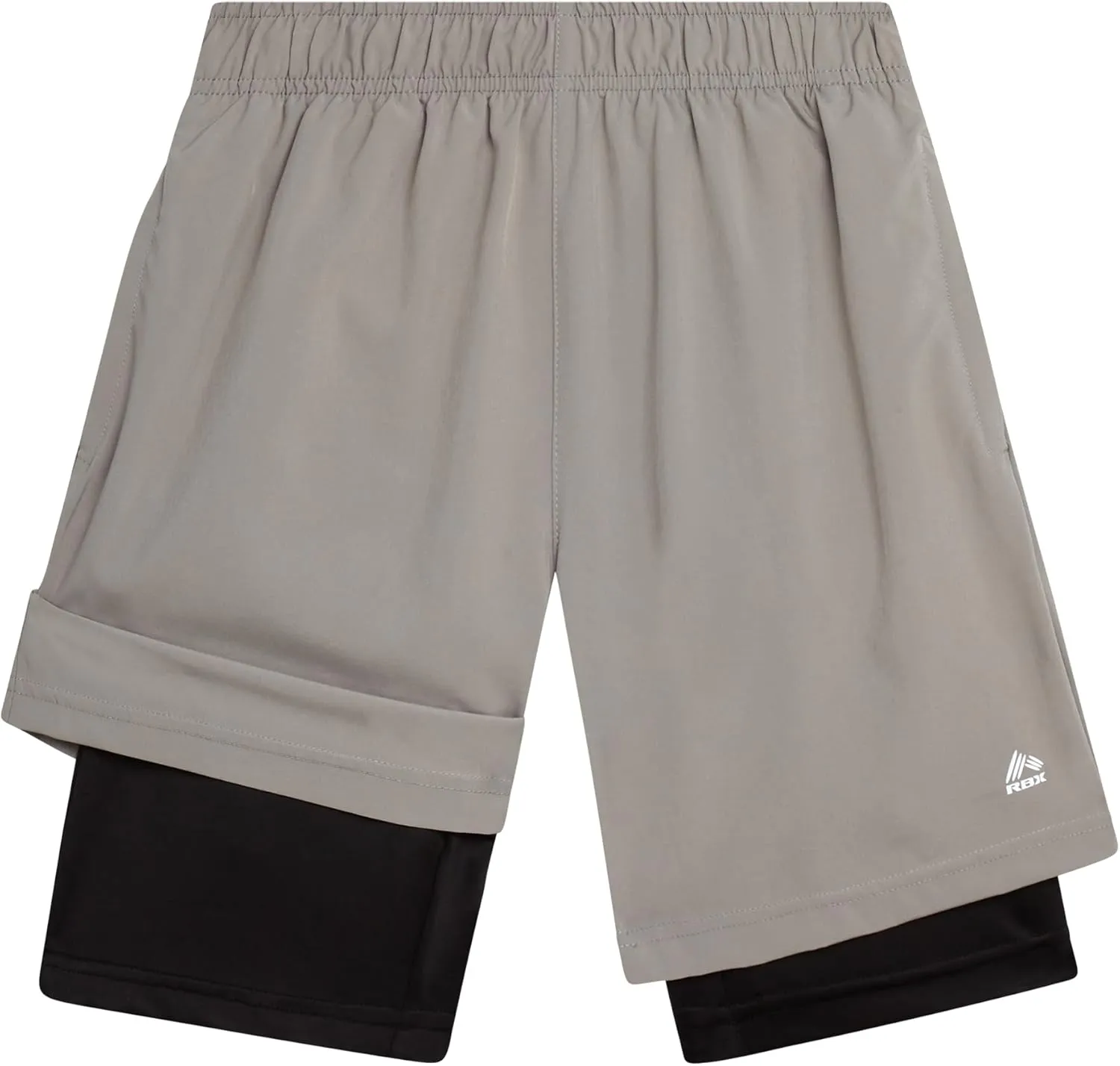 RBX Boys Athletic Shorts - 2 Pack Active Performance Base Layer Basketball Shorts for Sports, Gym and Workout (Sizes: 8-16)