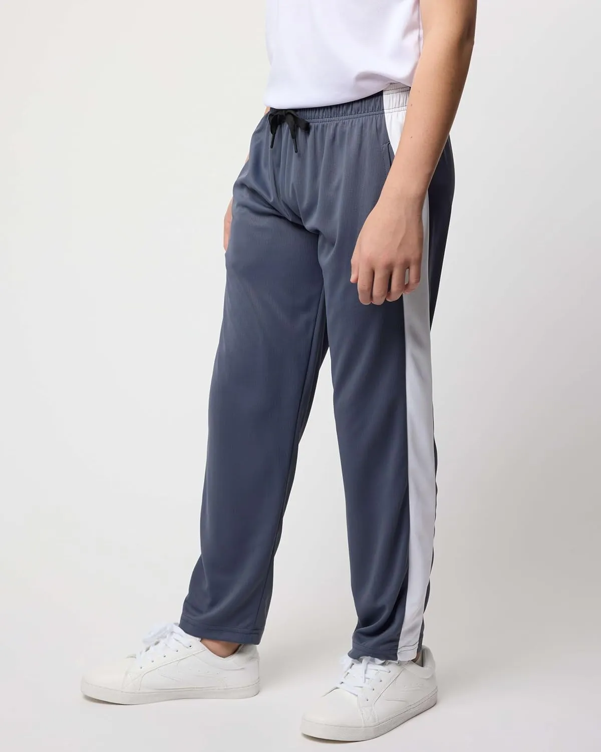 Real Essentials 3 Pack: Boys' Mesh Open Bottom Active Sweatpants with Pockets & Drawstring