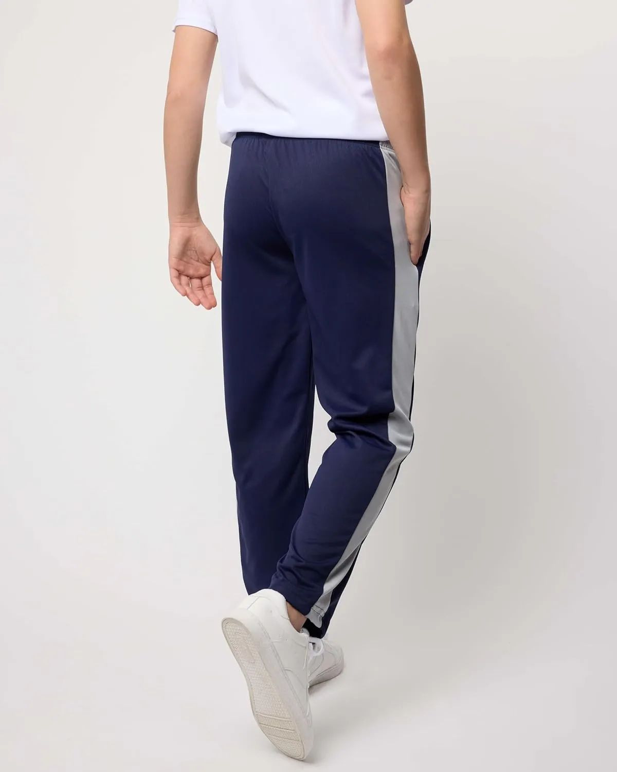 Real Essentials 3 Pack: Boys' Mesh Open Bottom Active Sweatpants with Pockets & Drawstring