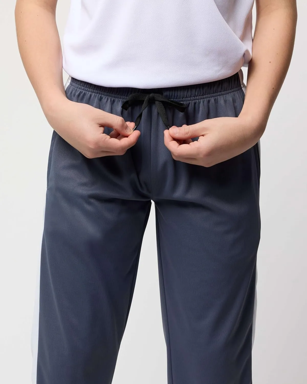 Real Essentials 3 Pack: Boys' Mesh Open Bottom Active Sweatpants with Pockets & Drawstring