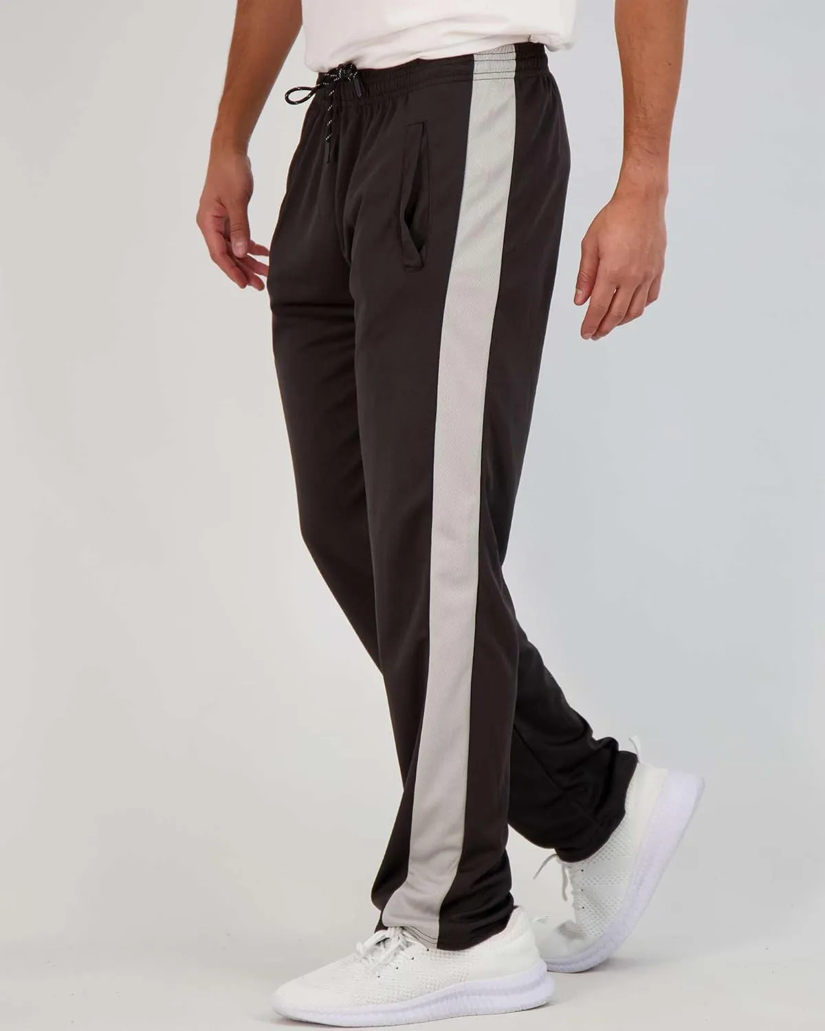 Real Essentials 3 Pack: Men's Mesh Athletic Gym Workout Lounge Open Bottom Sweatpants with Pockets (Available in Big & Tall)