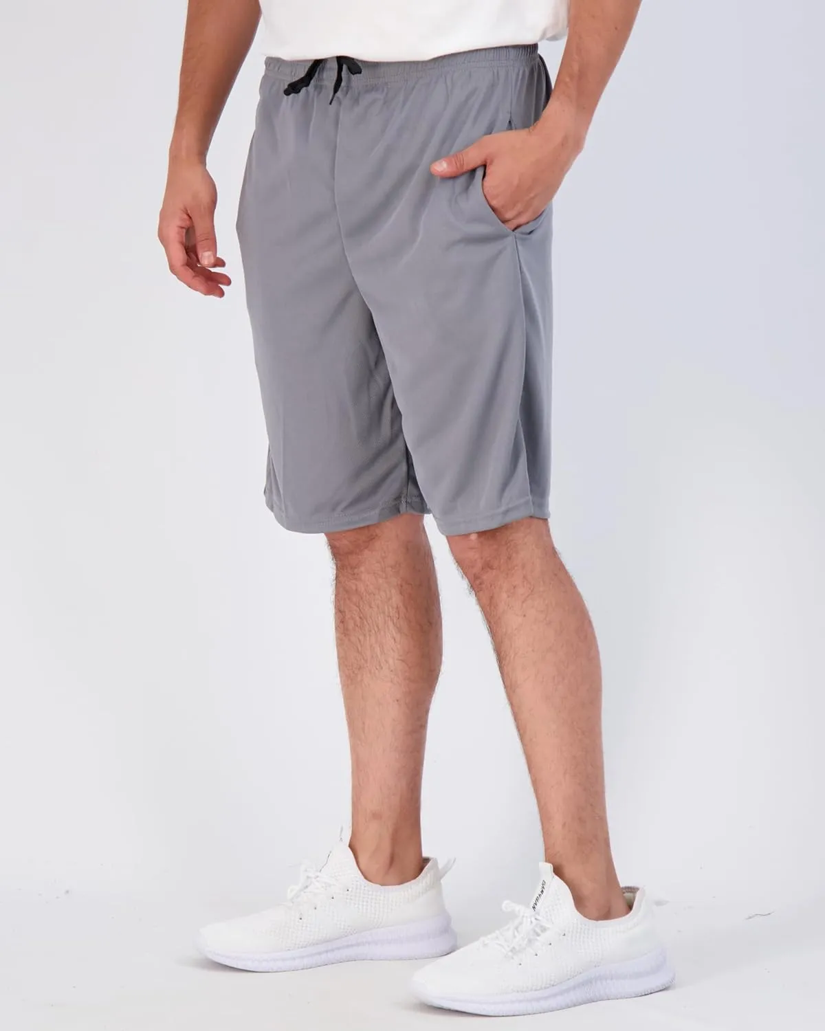 Real Essentials 3 Pack: Men's Mesh Athletic Performance Gym Shorts with Pockets (S-3X)