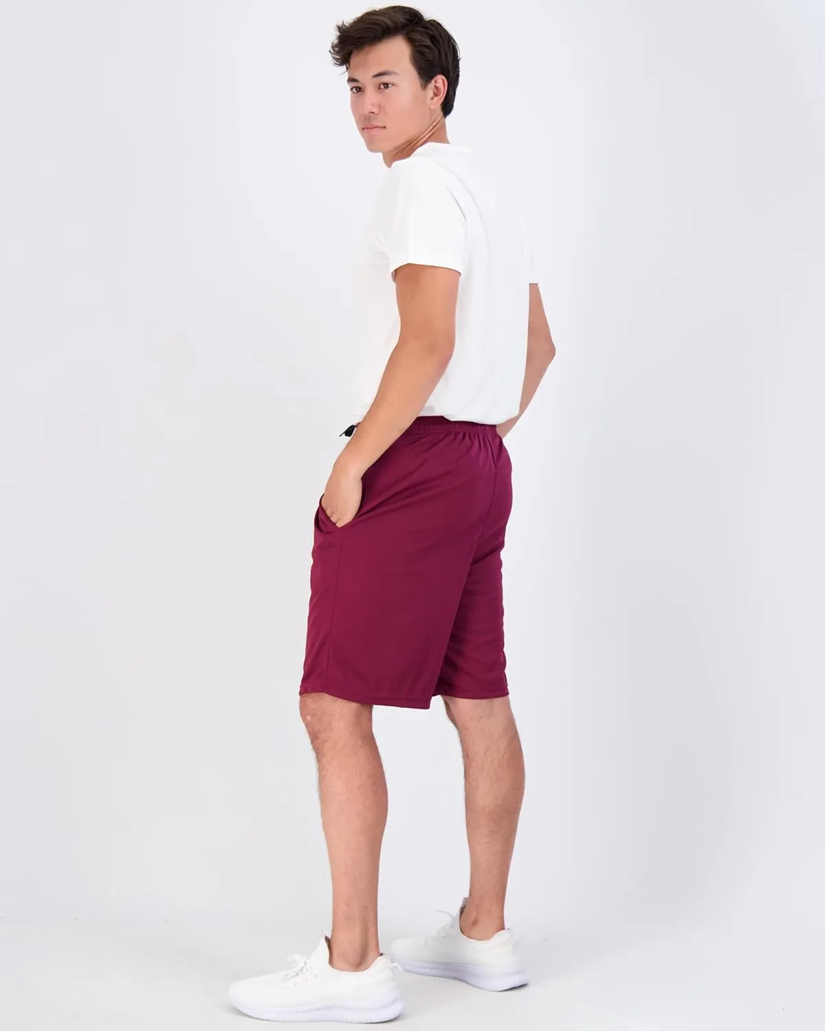 Real Essentials 3 Pack: Men's Mesh Athletic Performance Gym Shorts with Pockets (S-3X)