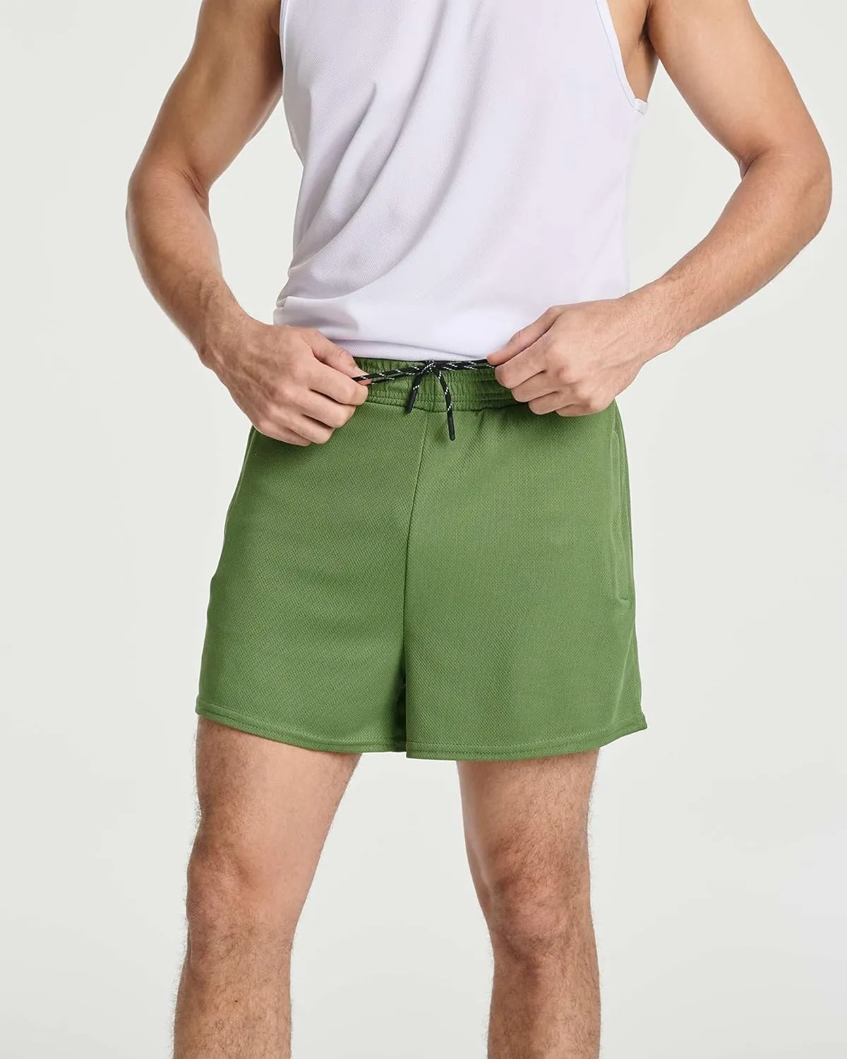 Real Essentials 4 Pack: Men's Mesh Athletic Running Zipper Shorts Quick Dry Workout 7"/ 5"/ 3" Sports Gym Basketball Hiking