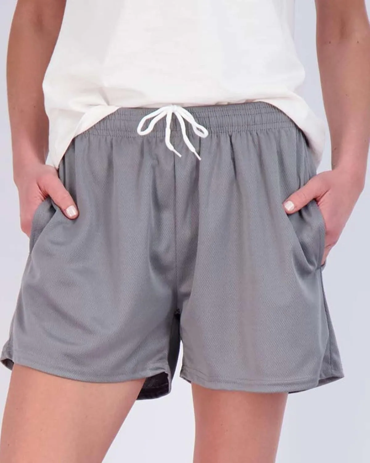 Real Essentials 4 Pack: Womens Active Athletic Performance Mesh Shorts with Pockets (Available in Plus Size)