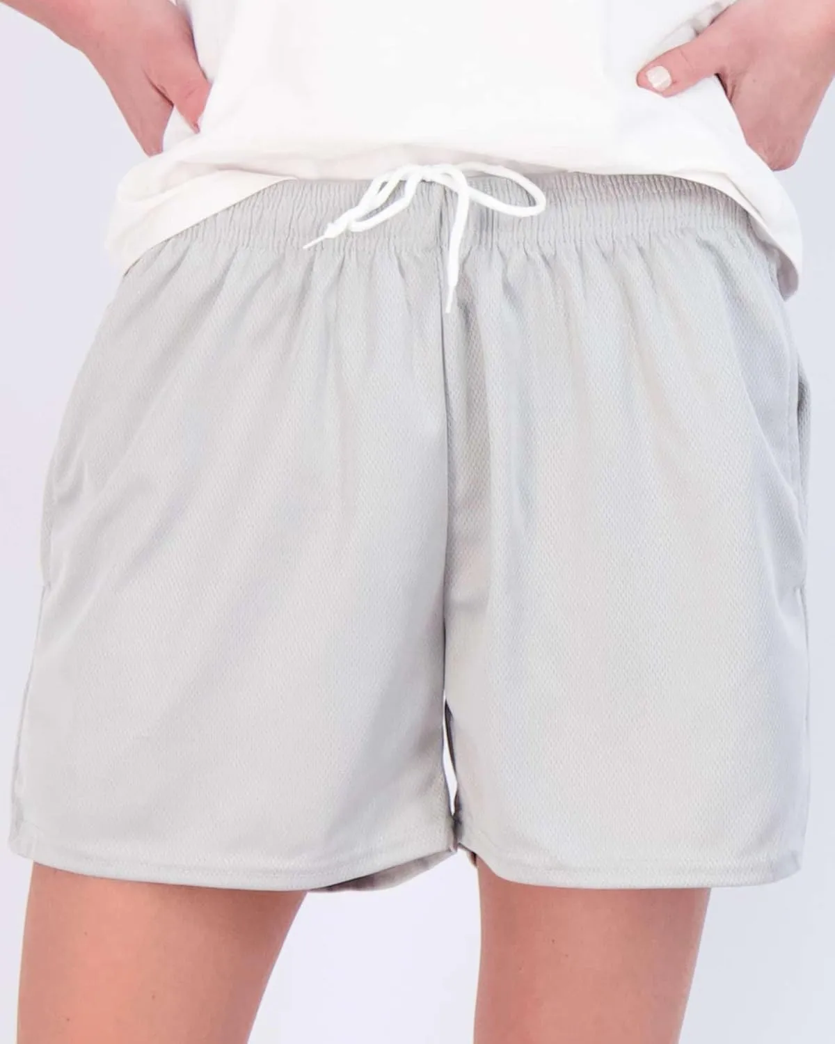 Real Essentials 4 Pack: Womens Active Athletic Performance Mesh Shorts with Pockets (Available in Plus Size)