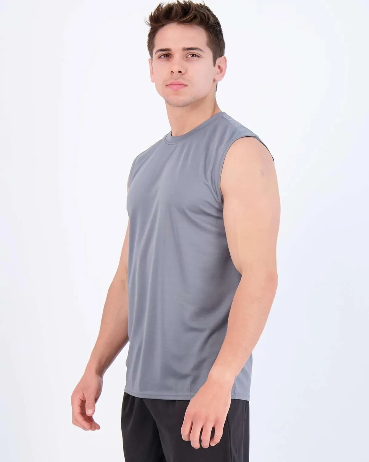 Real Essentials 5 Pack: Men's Mesh Active Athletic Tech Tank Top - Workout & Training Activewear (Available in Big & Tall)