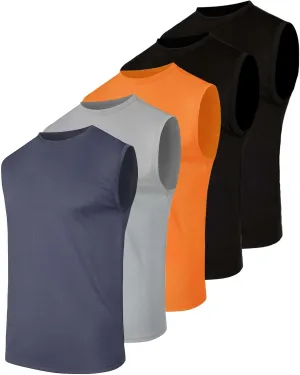 Real Essentials 5 Pack: Men's Mesh Active Athletic Tech Tank Top - Workout & Training Activewear (Available in Big & Tall)