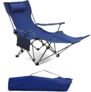 Reclining Folding Camping Chairs Portable Lounge Chair with Cup Holders & Storage Bag, Adjustable Lounge Chair for Camping Fishing Picnics BBQ Outdoor,C