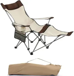 Reclining Folding Camping Chairs Portable Lounge Chair with Cup Holders & Storage Bag, Adjustable Lounge Chair for Camping Fishing Picnics BBQ Outdoor,D