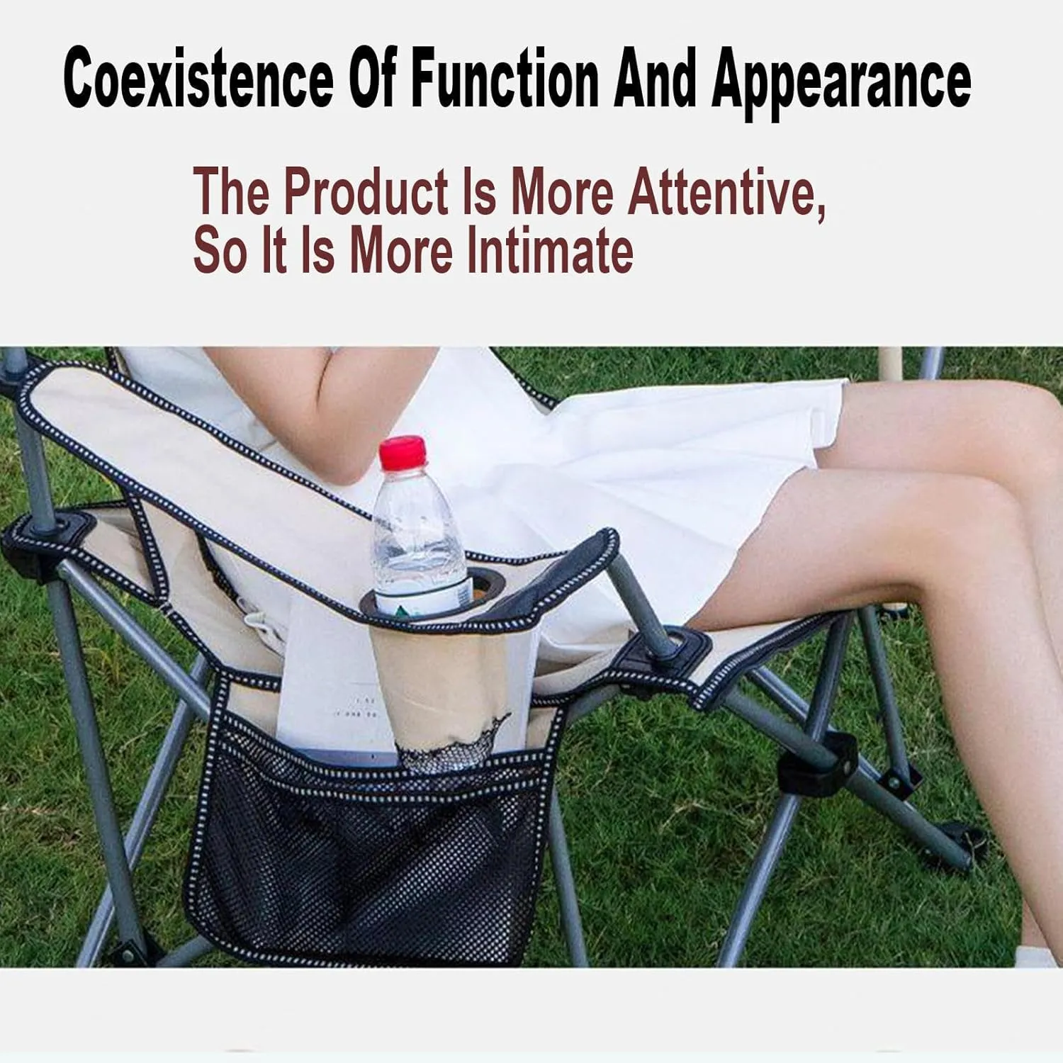 Reclining Folding Camping Chairs Portable Lounge Chair with Cup Holders & Storage Bag, Adjustable Lounge Chair for Camping Fishing Picnics BBQ Outdoor,D