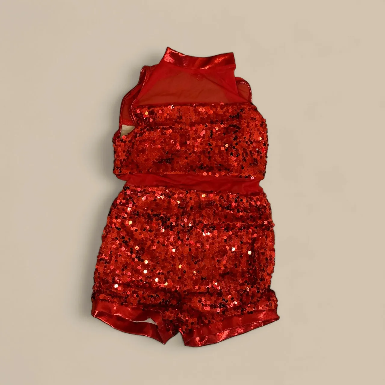 Red Sequin Jazz Dance Costume - Size LC