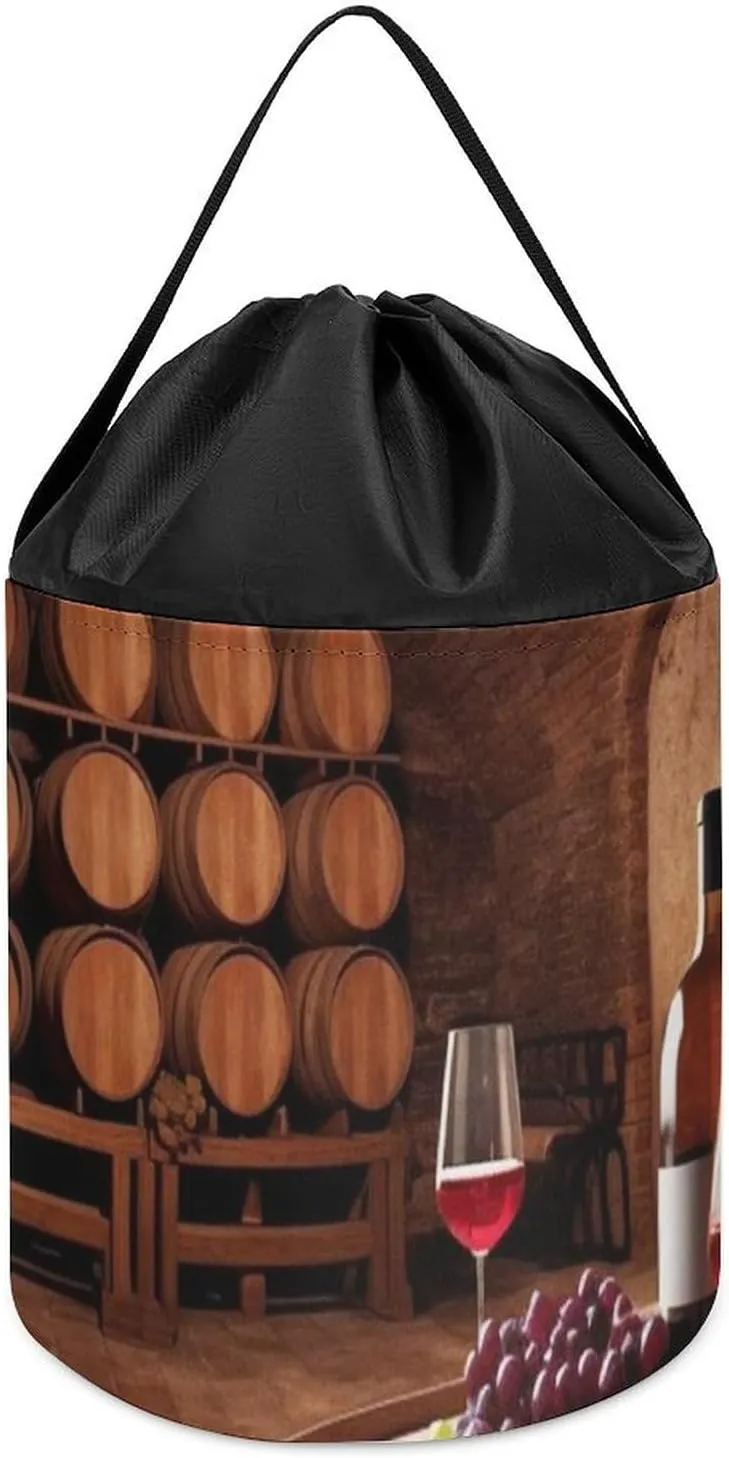 Red Wine Cellar Toy Storage Drawstring Bags Reusable Organizing Bucket Bags Building Block Storage Bag Travel Bag Case with Visible Top for Building Blocks Tiles Board Game