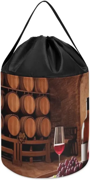 Red Wine Cellar Toy Storage Drawstring Bags Reusable Organizing Bucket Bags Building Block Storage Bag Travel Bag Case with Visible Top for Building Blocks Tiles Board Game