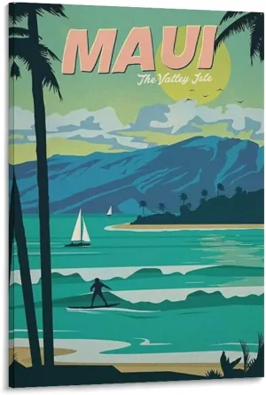 Redamancy Surf Competition Poster Vintage Surfing Canvas Wall Art Posters For Room Aesthetic And Decor Poster For Bedroom Living Room Bathroom Kitchen Office Decor 20x30inch(50x75cm) Frame-style