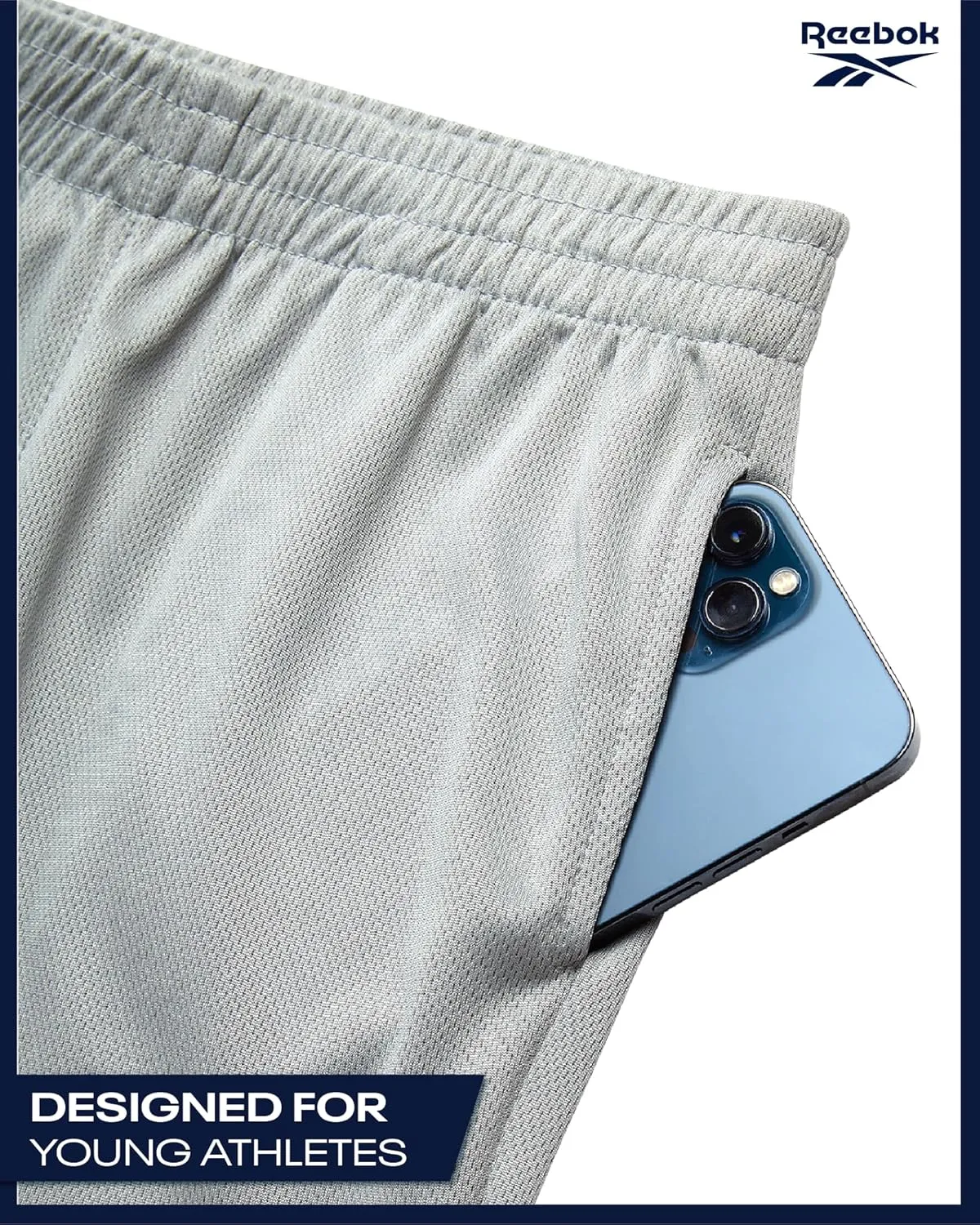 Reebok Boys Basketball Shorts 2 Pack – Mesh Athletic Shorts for Boys, Gym Shorts for Basketball, Running, and Everyday Play