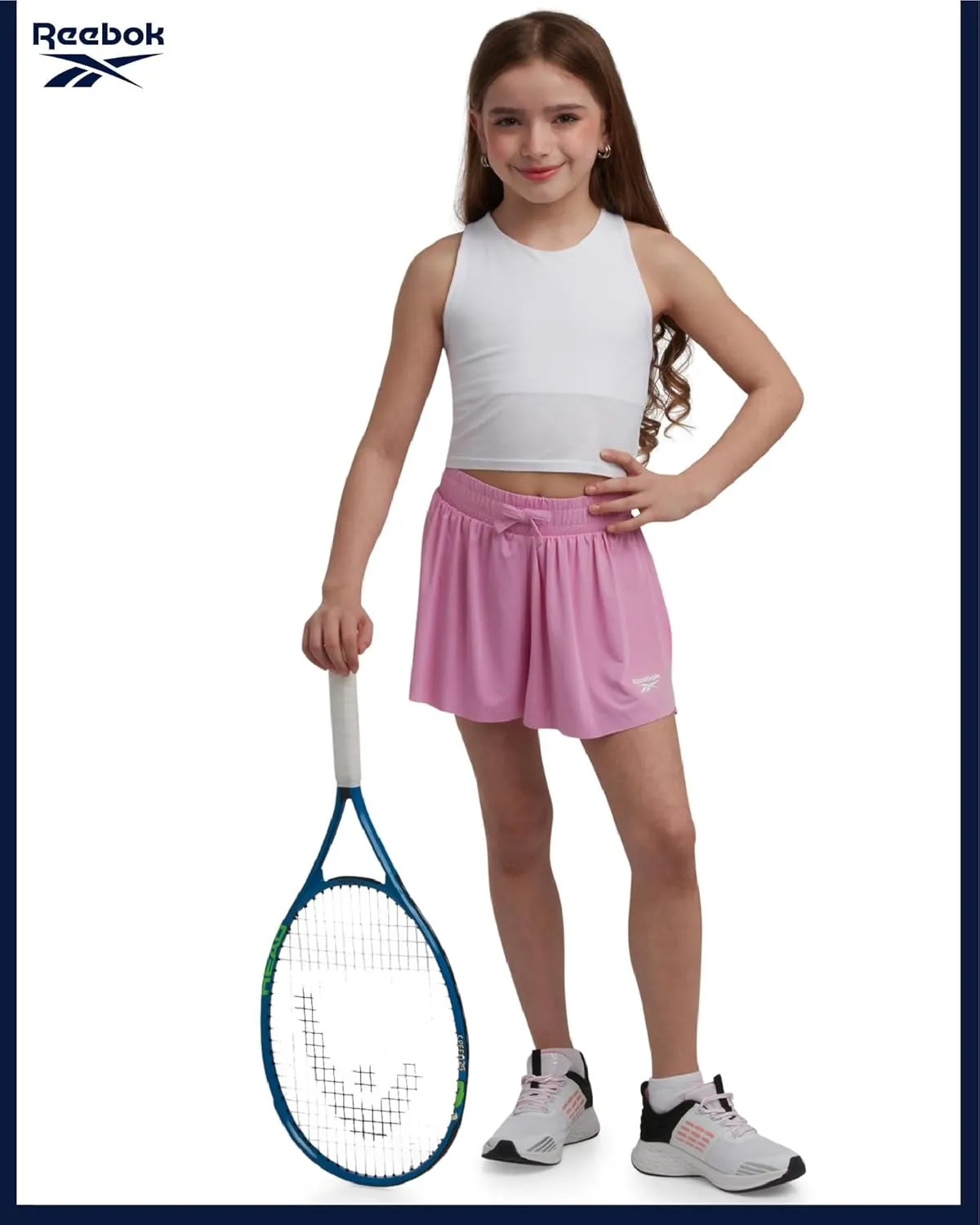 Reebok Girls Athletic Shorts - 3 Pack Lightweight Active Performance Flowy Butterfly Shorts for Girls with Elastic Waistband