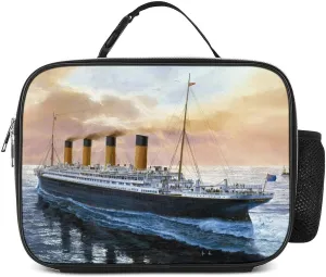Retro Titanic Famous Old Historic Insulated Lunch Bag for Men Women Reusable Lunch Box Portable Tote Bag for Work Pinic, 27x21x9cm, style