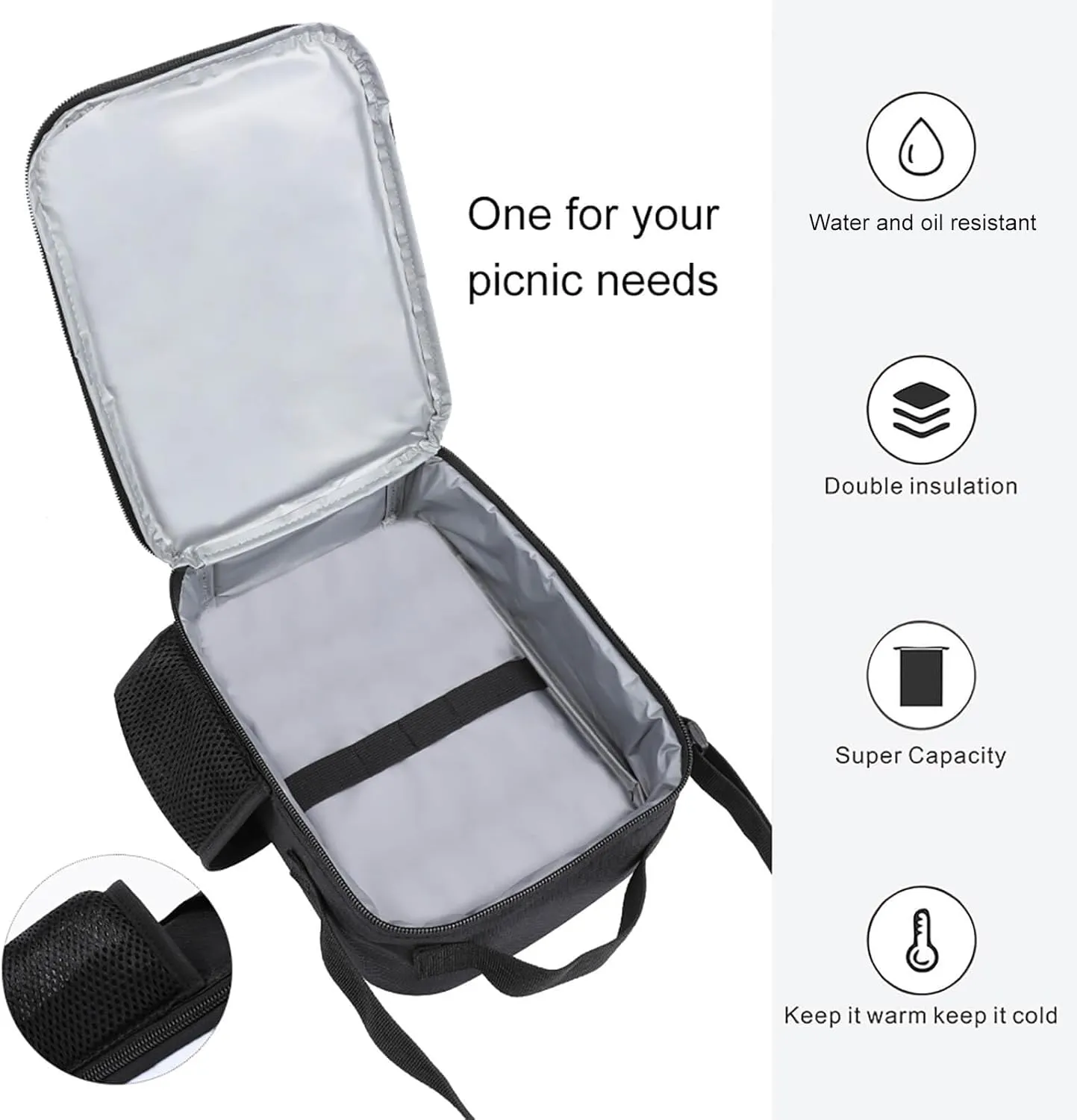 Reusable Lunch Bag for Men Women, Cute Bloodhound Dog Thermal Lunch Box Insulated Tote Bags Leakproof Cooler Bag with Adjustable Shoulder Strap