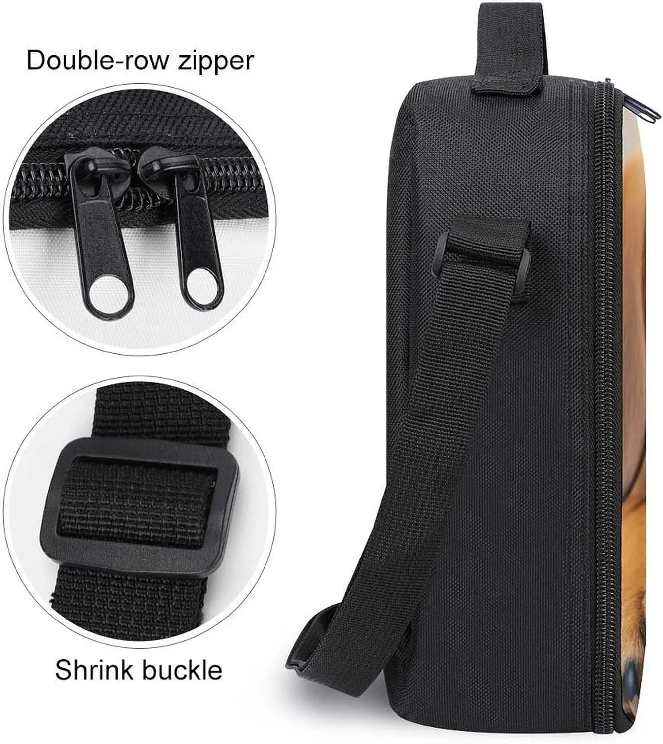 Reusable Lunch Bag for Men Women, Cute Bloodhound Dog Thermal Lunch Box Insulated Tote Bags Leakproof Cooler Bag with Adjustable Shoulder Strap