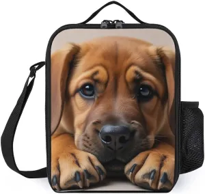 Reusable Lunch Bag for Men Women, Cute Bloodhound Dog Thermal Lunch Box Insulated Tote Bags Leakproof Cooler Bag with Adjustable Shoulder Strap