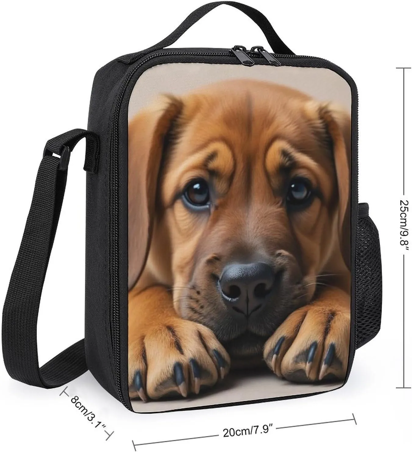 Reusable Lunch Bag for Men Women, Cute Bloodhound Dog Thermal Lunch Box Insulated Tote Bags Leakproof Cooler Bag with Adjustable Shoulder Strap