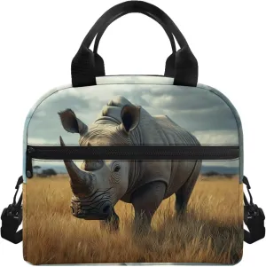 Rhinoceros Boys Lunch Box Insulated Lunch Bag Outdoor Lunch Tote Bag Camping Lunch Boxes Outing Picnic Lunch Container Back to School Lunch Boxes