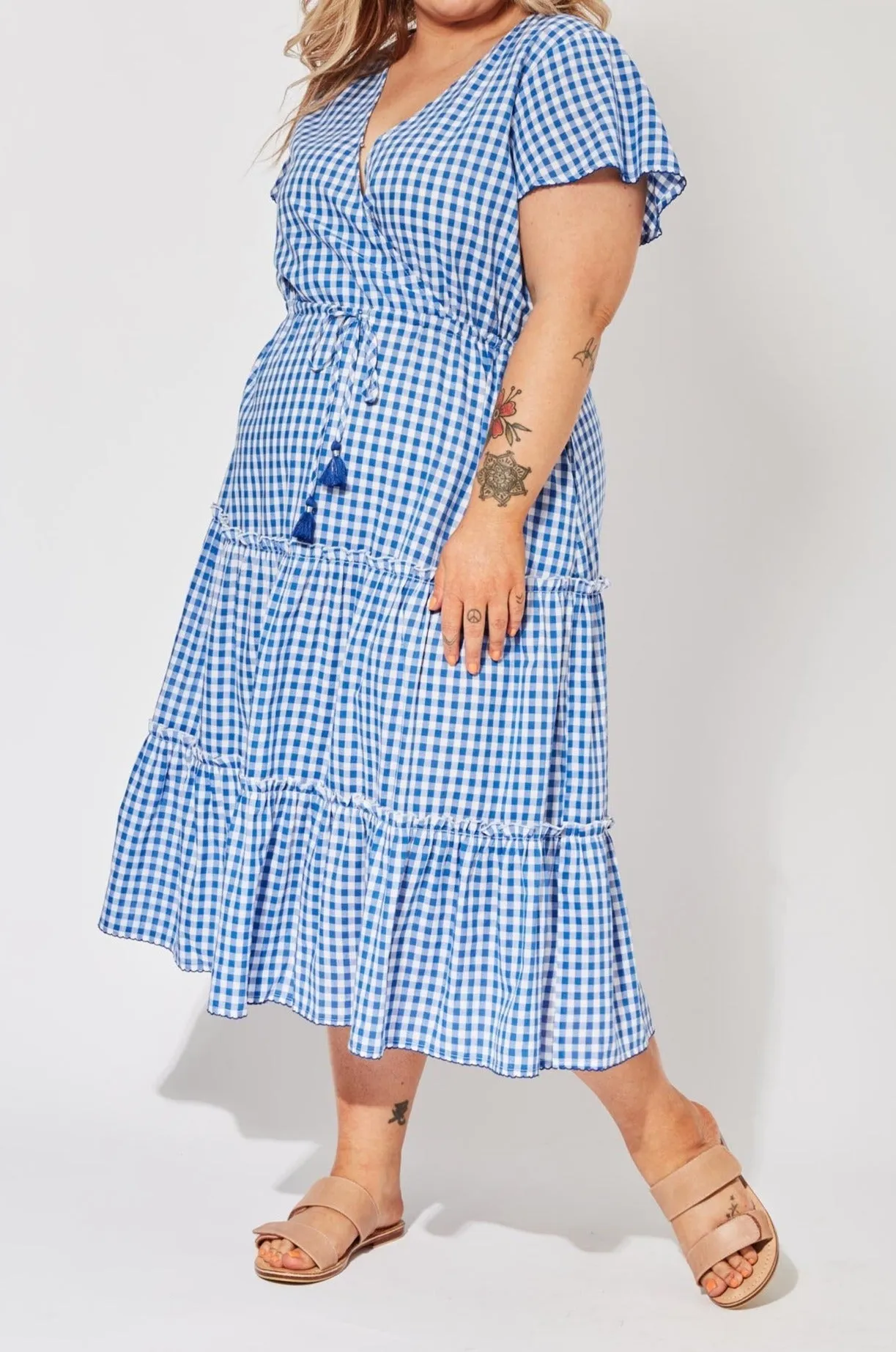 Rio Drawstring Dress - Cobalt