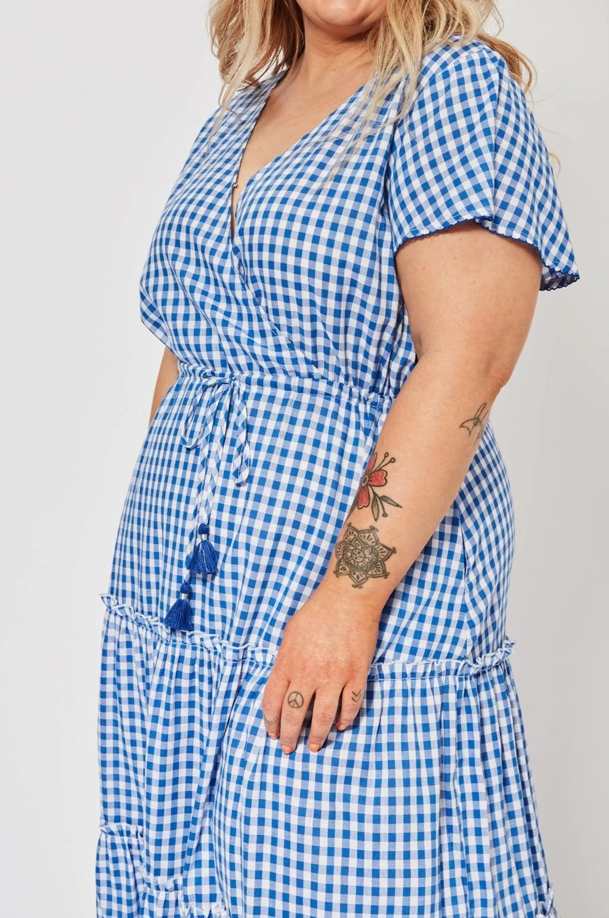 Rio Drawstring Dress - Cobalt