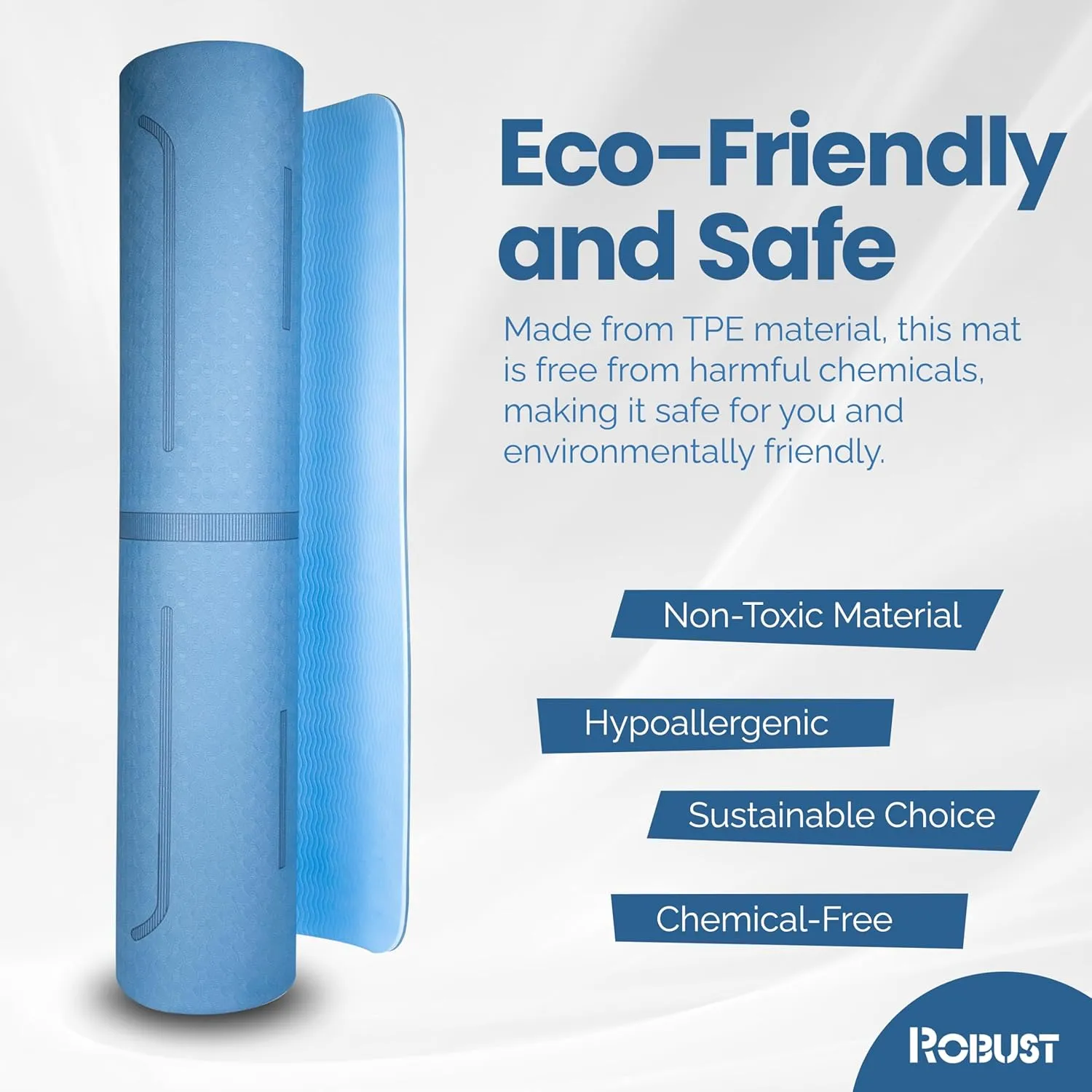 Robust TPE Non-Slip Yoga Mat-1/4 Inch Thick Exercise Mat with Position Lines- Workout Mat with Carrying Straps and Storage Bag- Gym Mat for Workout, Pilates and Exercises- Suitable for Men and Women