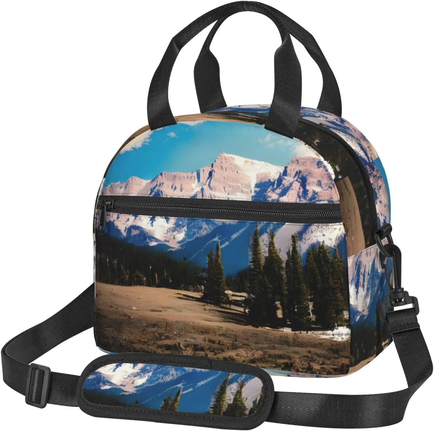 Rocky Mountains print Bag for Lunch Fit for office work picnic travelling insulated lunch bag