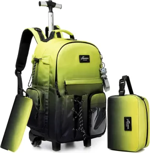 Rolling Backpack with Wheels for Teens & Traveling