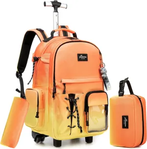 Rolling Backpack with Wheels - School & Travel Backpack for Teens & Kids