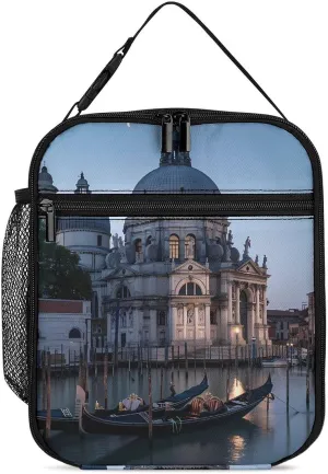 Roman Catholic Santa Maria Salute Venice Italy Lunch Bag Insulated Lunch Box Reusable Lunch Containers Tote Bags for Work Travel