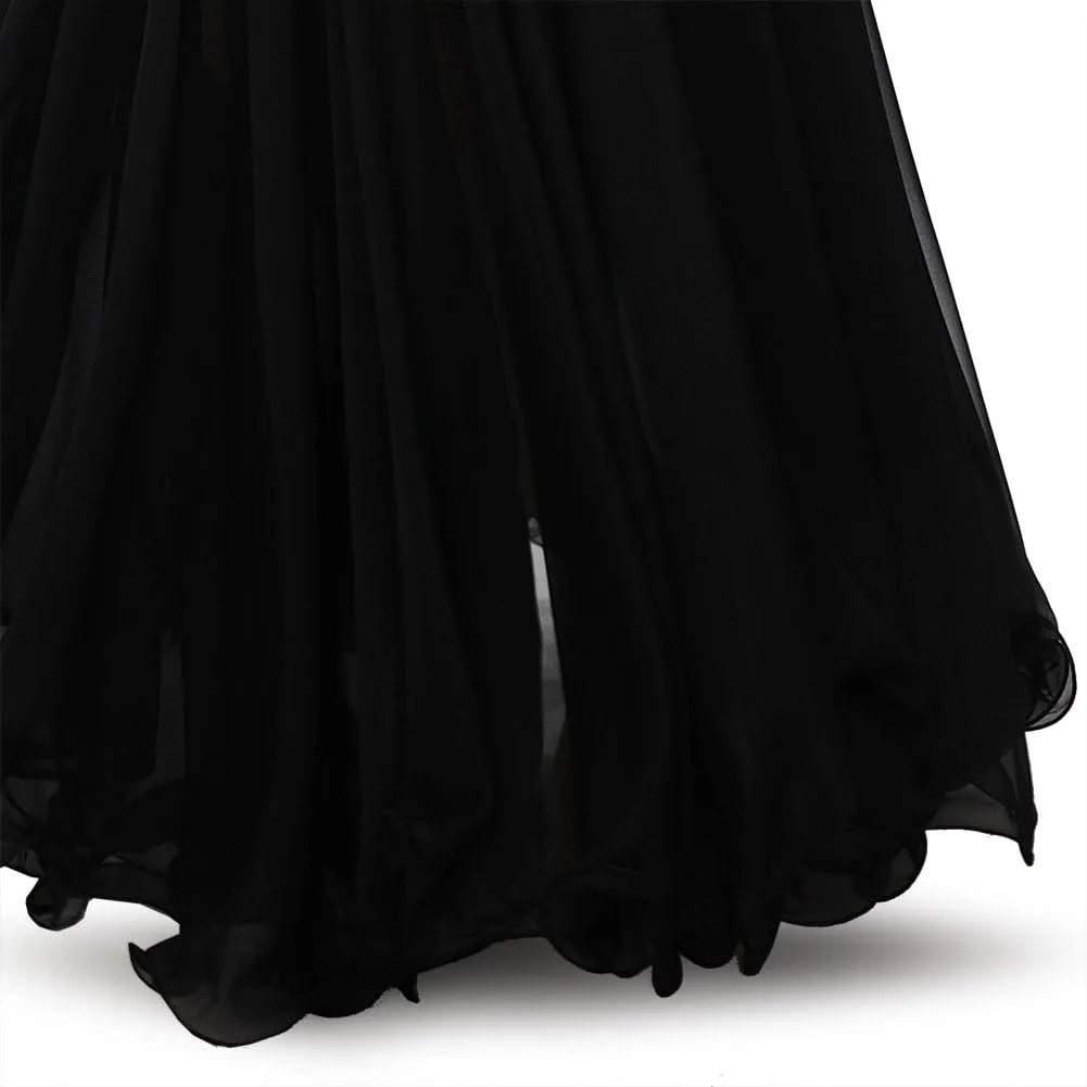 ROYAL SMEELA Chiffon Belly Dance Skirt for Women Belly Dancing Costume Outfit Tribal Maxi Full Skirts Solid Color Skirt Voile