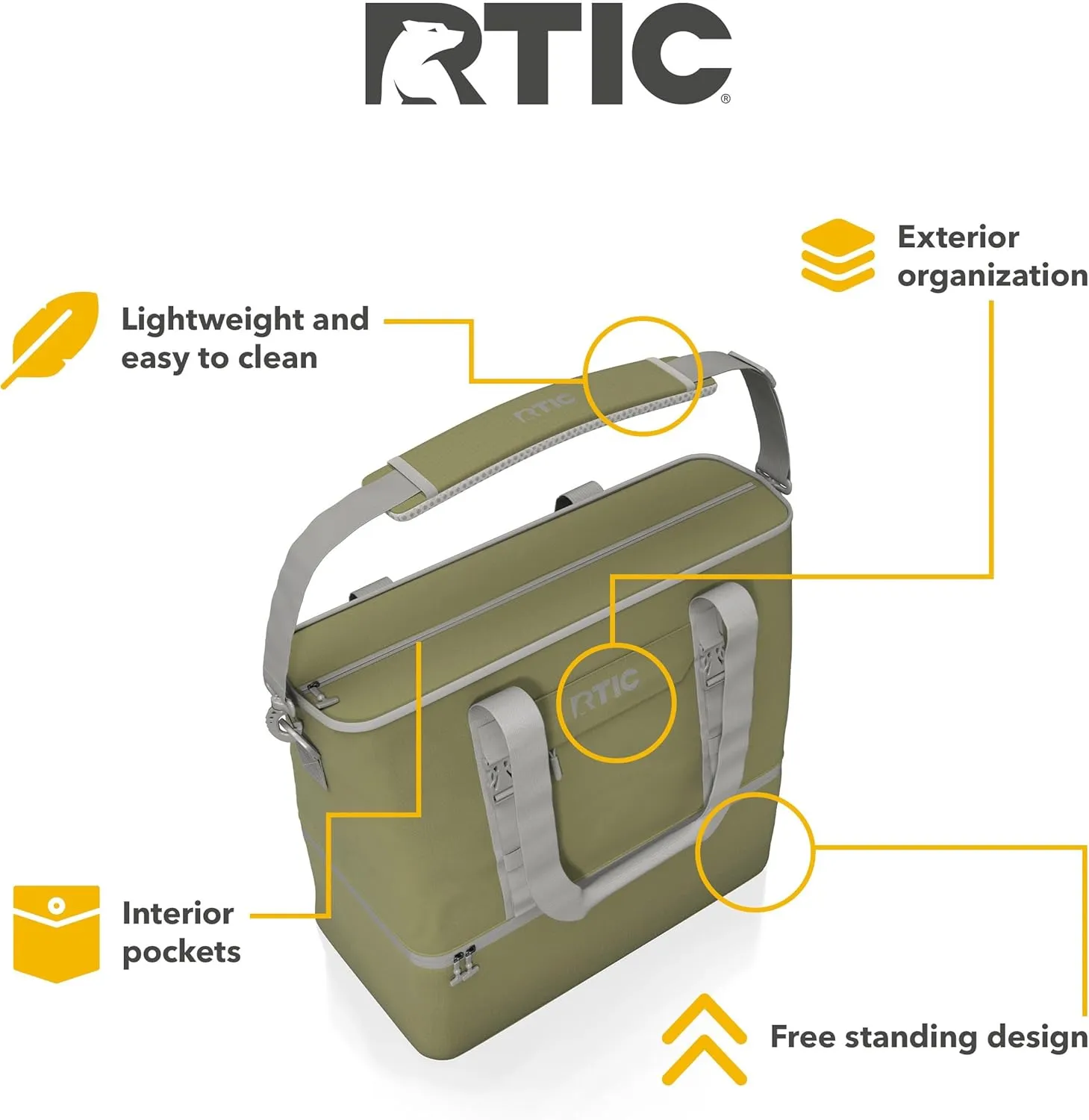 RTIC 2-in-1 Chillout Bag Soft Insulated Cooler Tote, Portable, for Lunch, Beach, Travel, Drink, Beverage, Car, Camping, Picnic, 24-Can Capacity,