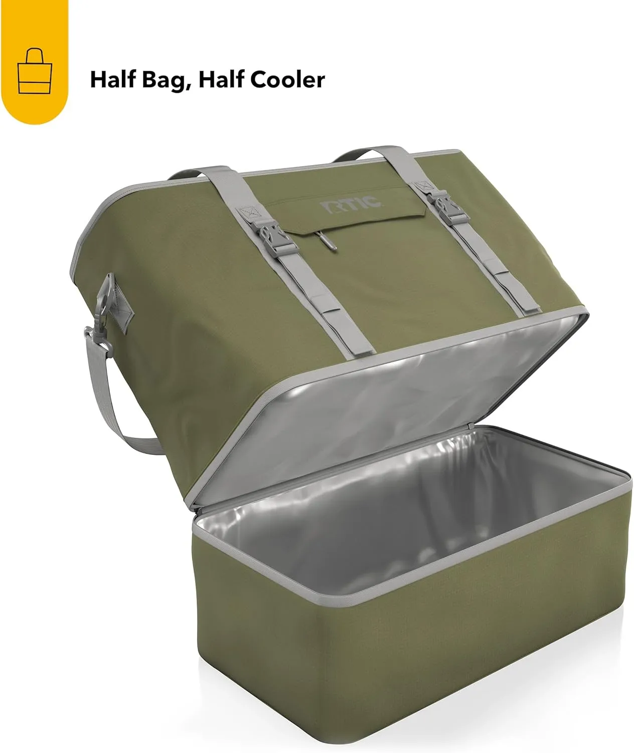 RTIC 2-in-1 Chillout Bag Soft Insulated Cooler Tote, Portable, for Lunch, Beach, Travel, Drink, Beverage, Car, Camping, Picnic, 24-Can Capacity,