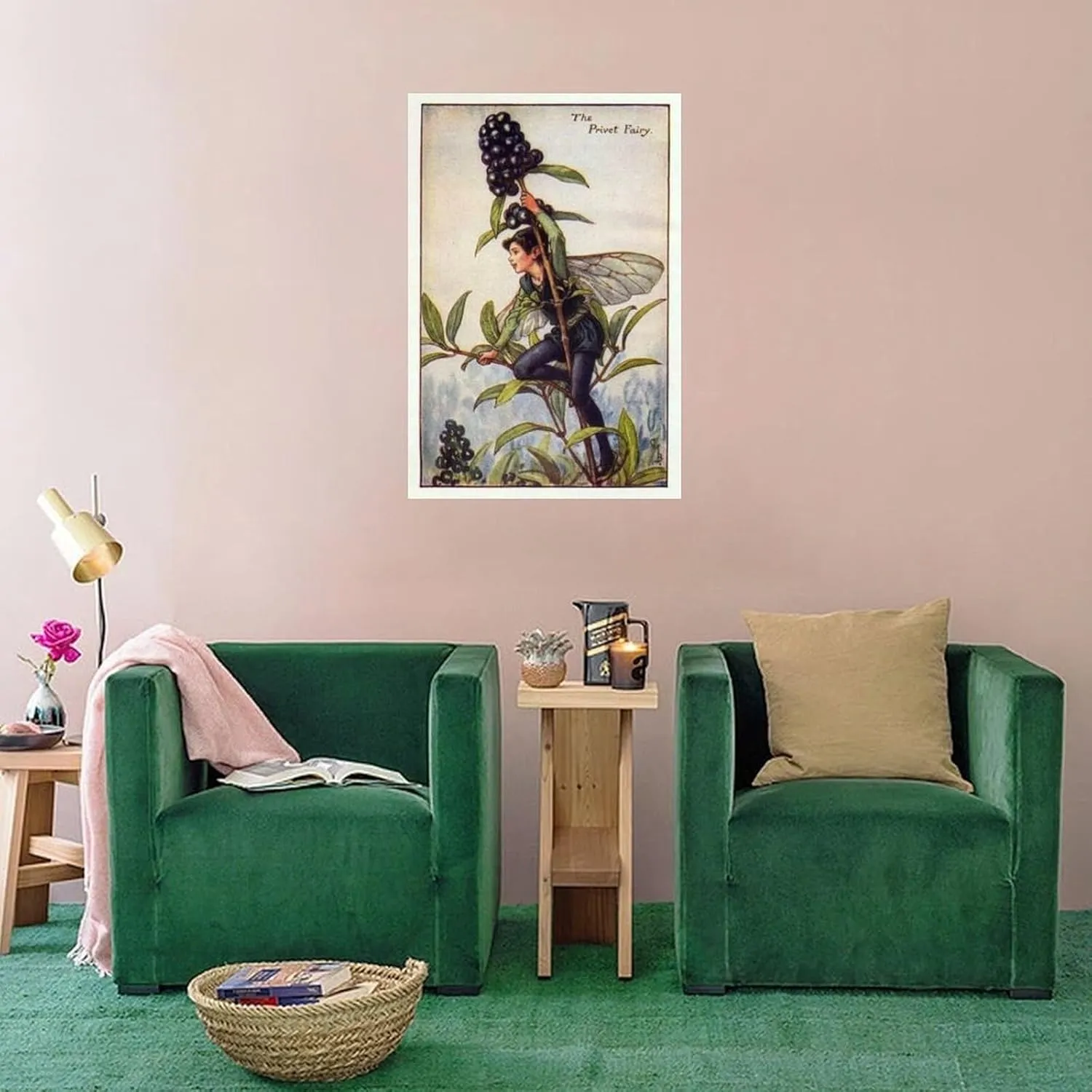 RUICAI Canvas Artwork Home Decor The Elderberry Fairy Illustration By Cicely Mary Barker （2） Canvas Poster Bedroom Decor Office Room Decor Gift Unframe-style 12x18inch(30x45cm)