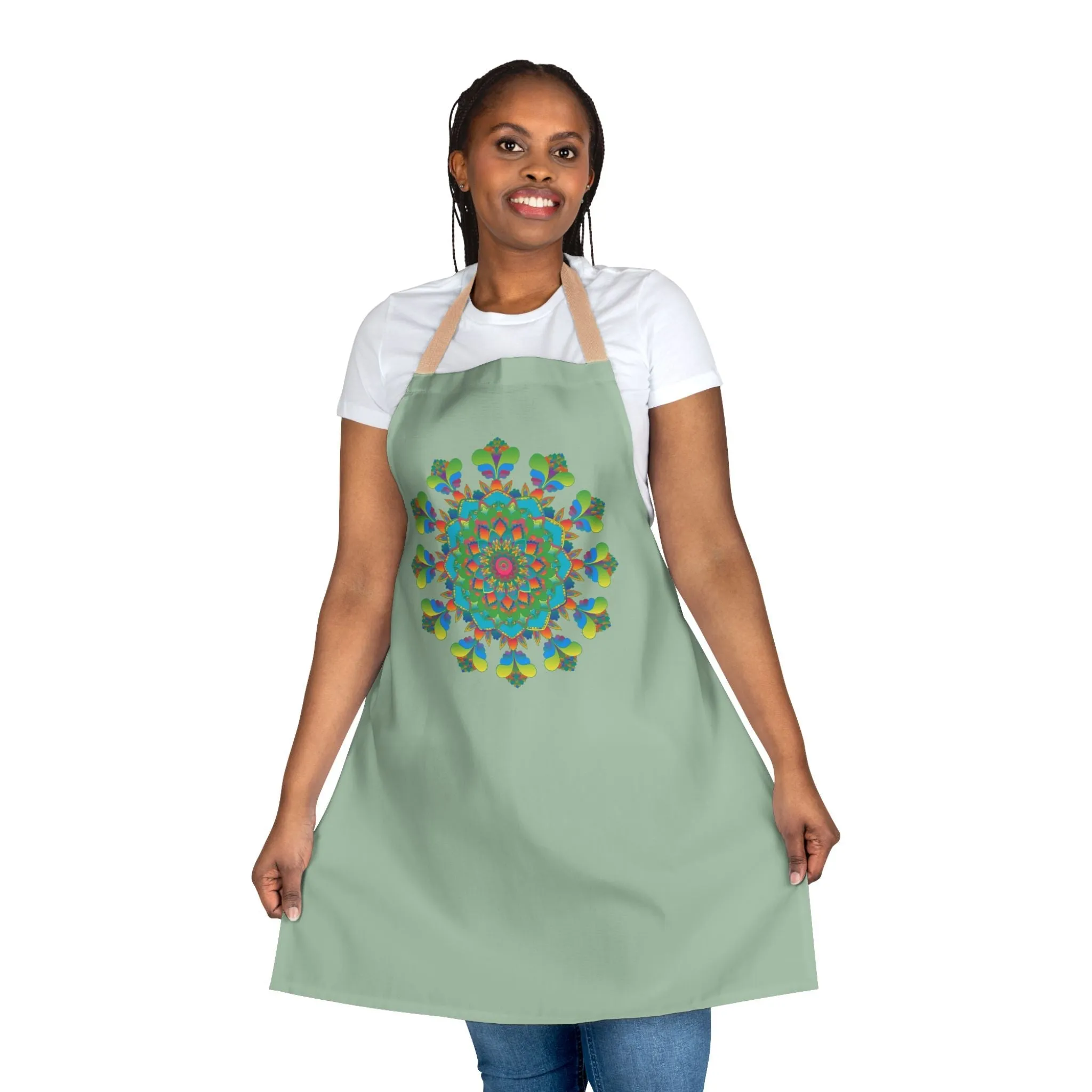 Sage Green Mandala Kitchen Apron