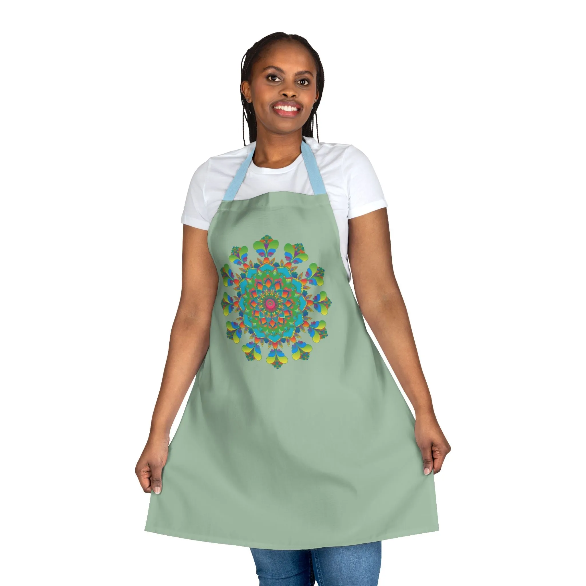 Sage Green Mandala Kitchen Apron