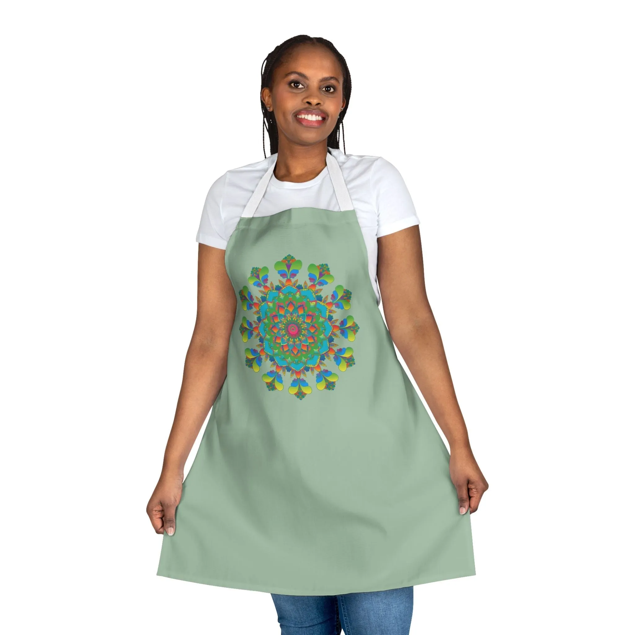 Sage Green Mandala Kitchen Apron