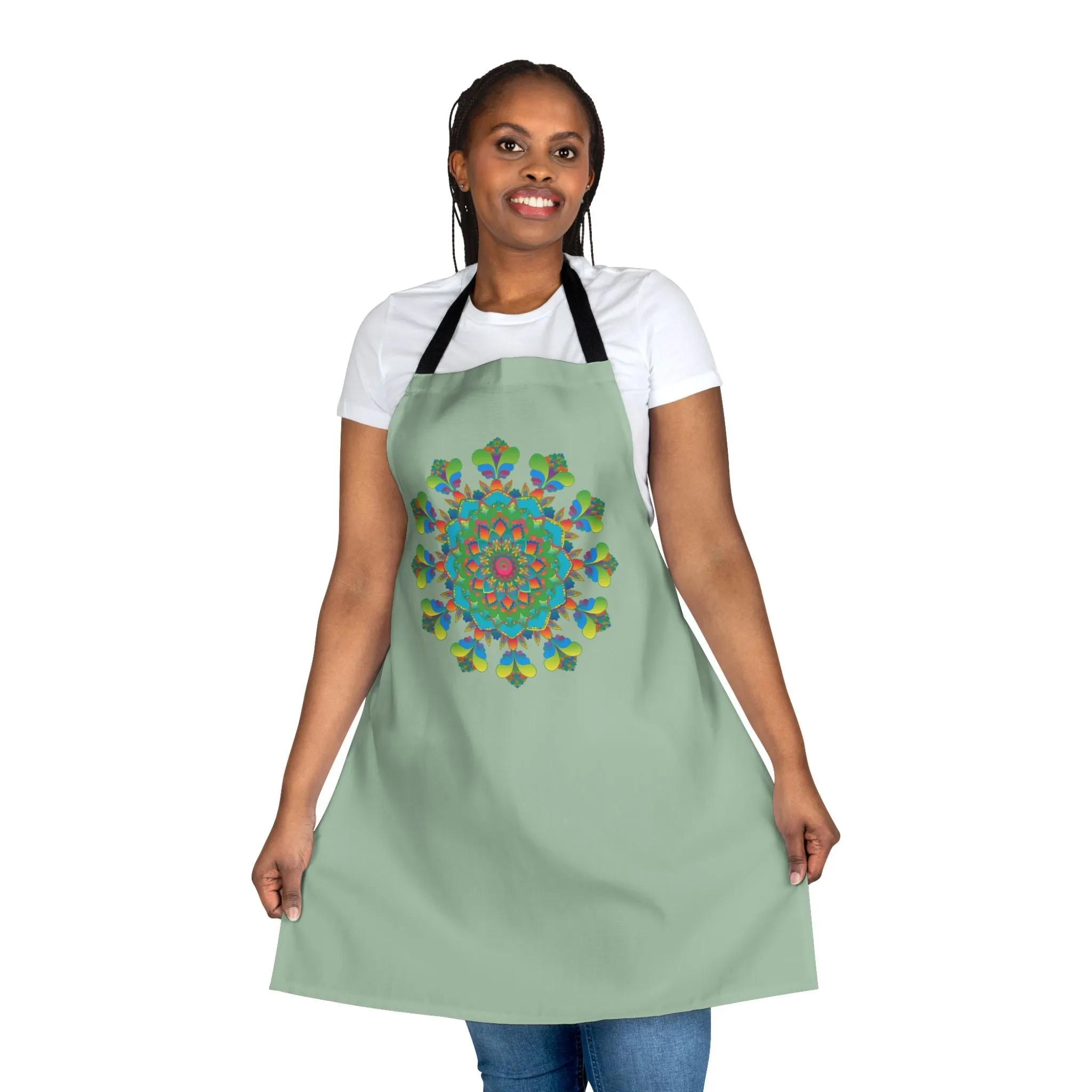 Sage Green Mandala Kitchen Apron